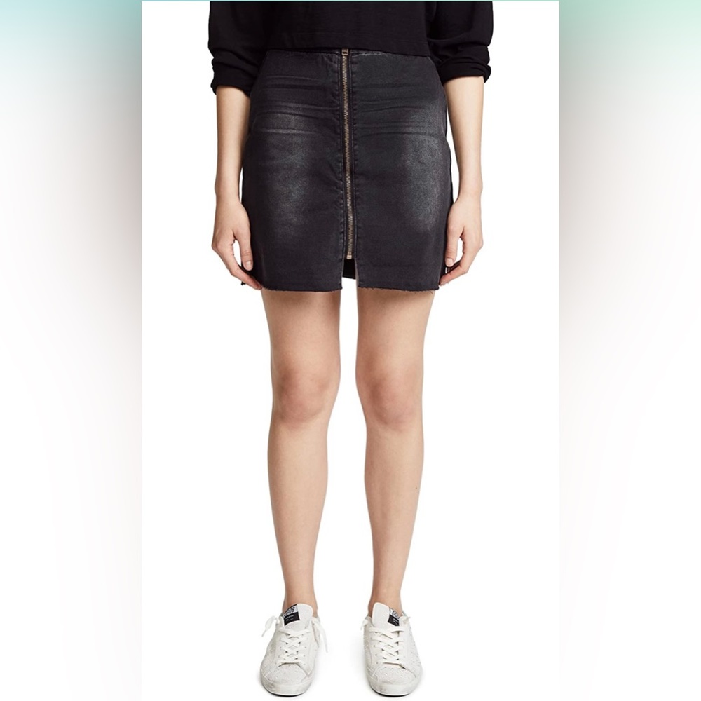 ONE x ONE TEASPOON - Black Anchor Vixen High Waist A-Line Denim Skirt - Size 26
